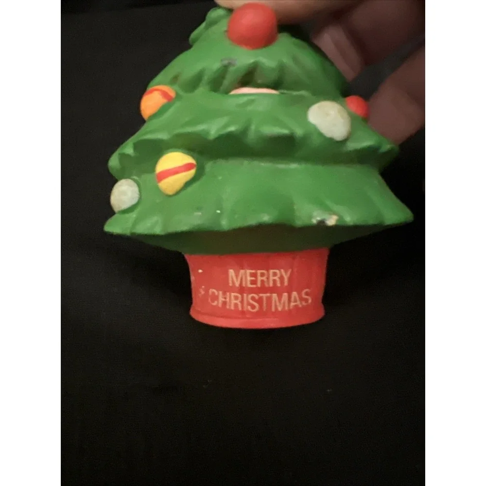 Vintage 1988 Applause Christmas Tree Figure Rubber Toy Holiday Decoration